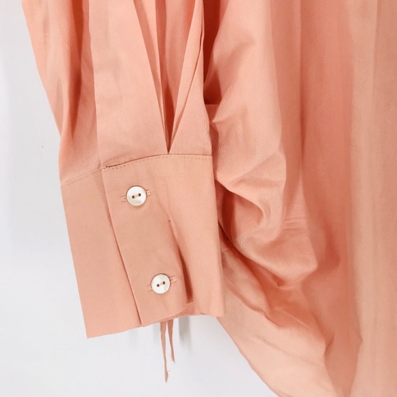 Harshman Long Sleeve Button Down Peach Size Medium - Picture 5 of 7